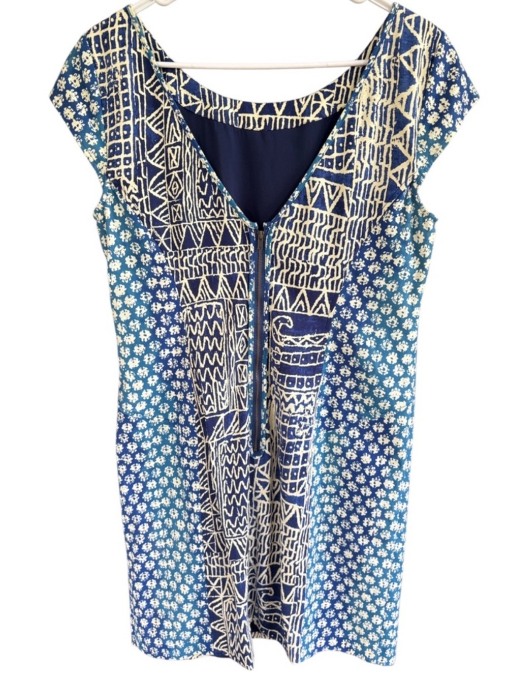 Like New Anthropologie Plenty Tracy Reese Batik Print Cap sleeve Dress Size 12 - Picture 7 of 9